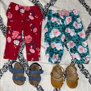 Old Navy 6-12M Baby Shoes Sandals and leggings